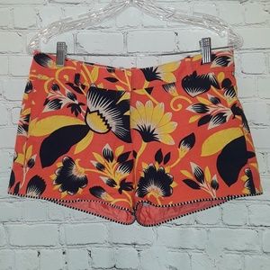 J.Crew orange, black & yellow floral shorts size 6